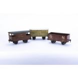Märklin (for Gamages) Gauge 1 GNR Freight Stock, all with Gamages stamp to underside and in