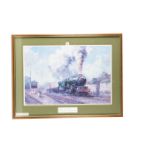 Steam Locomotive Prints, five framed and glazed examples, Dainton Conquered by Alan Fearnley,