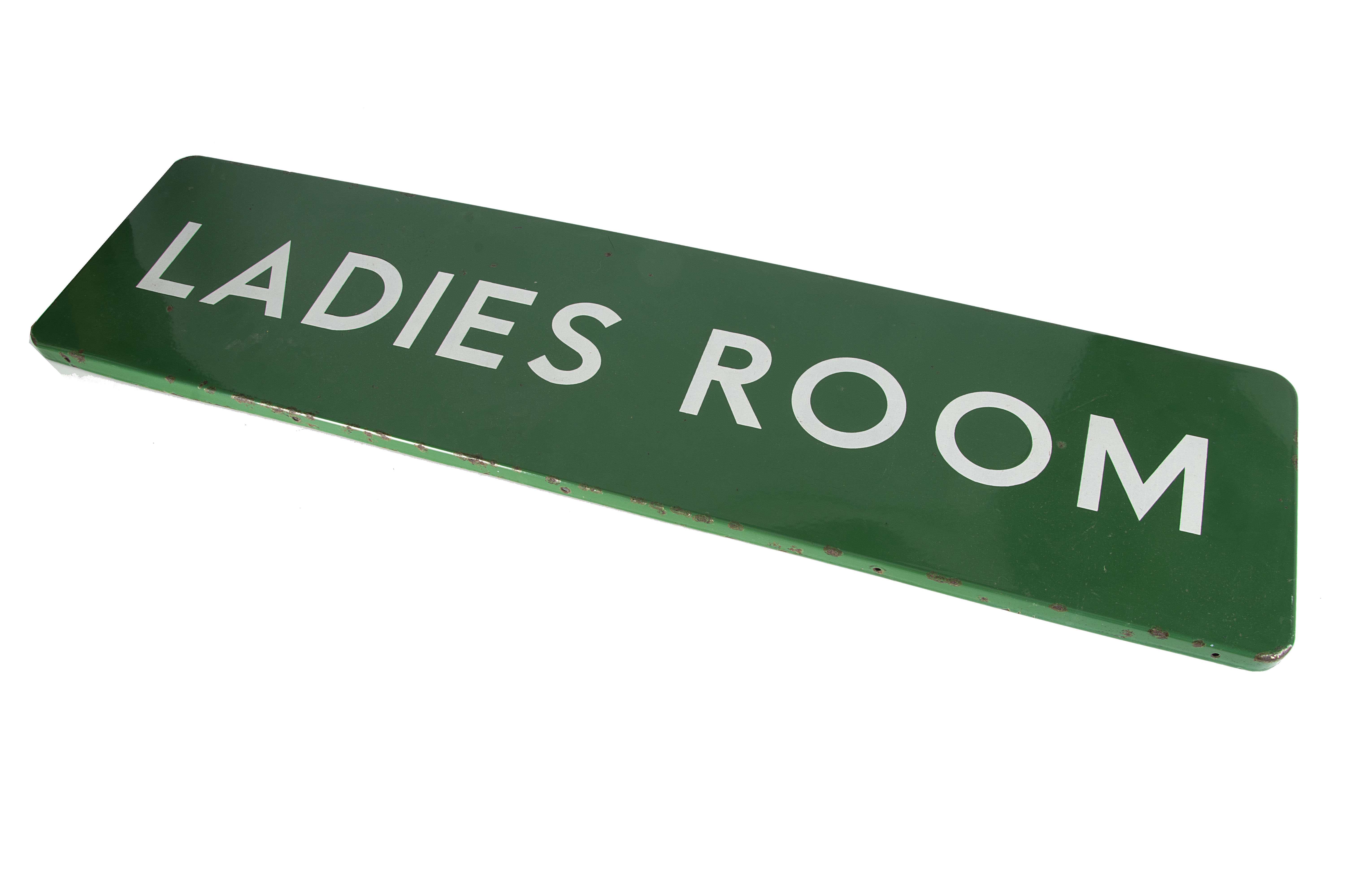 BR Southern Enamelled 'Ladies Room' Sign, white lettering on a green ground 'Ladies Room', fully