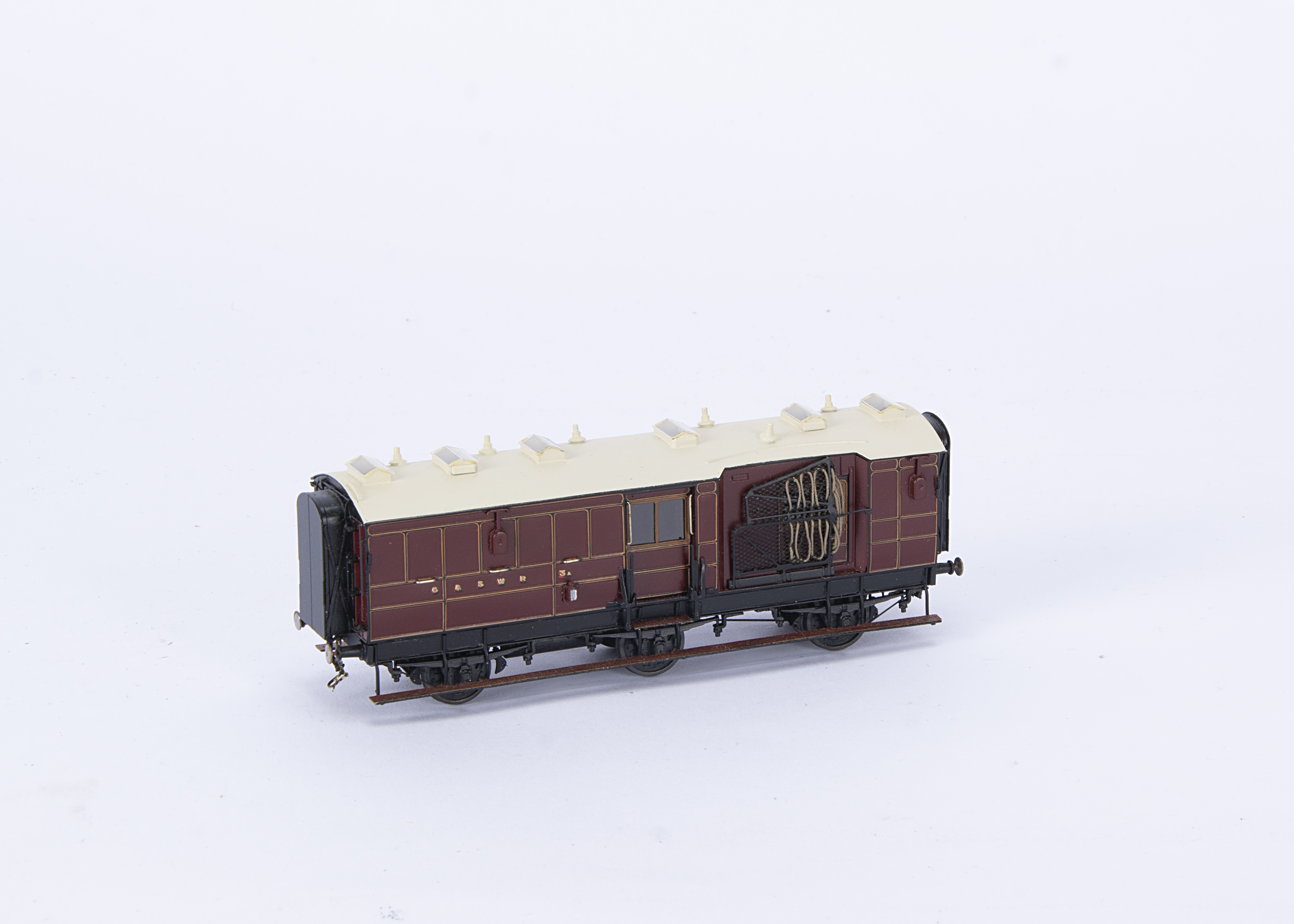 Ted Holloway kitbuilt 00 Gauge 4mm Glasgow and South Western Railway 6-wheel TPO Mail Coach 3A,