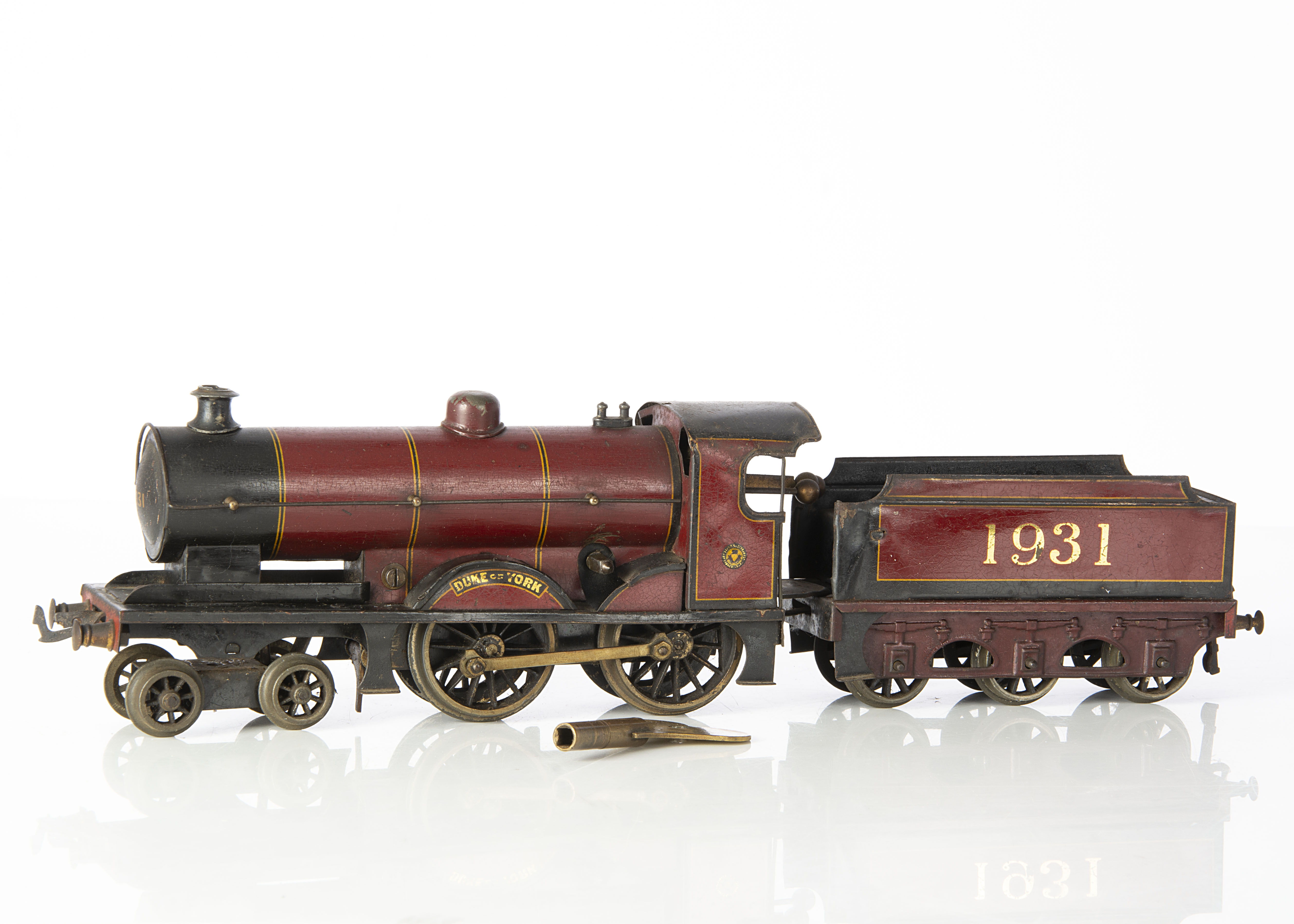 A Bassett-Lowke 0 Gauge clockwork LMS 'Duke of York' 4-4-0 Locomotive and Tender, in lithographed