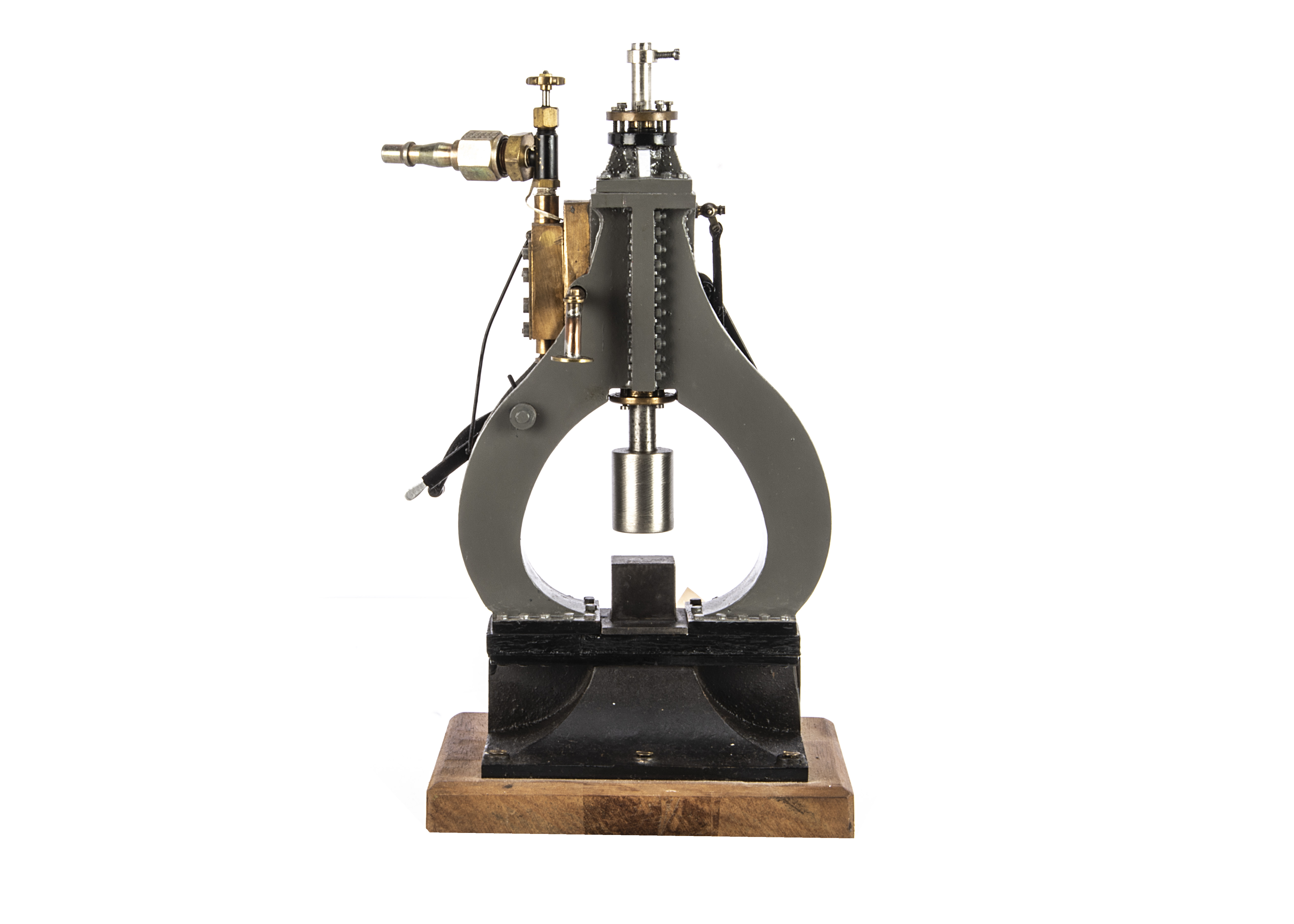 An operating model Steam Hammer by unknown maker, approx 11" high, with single hammer cylinder