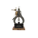 An operating model Steam Hammer by unknown maker, approx 11" high, with single hammer cylinder