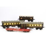 Hornby 0 Gauge No 2/3 Pullman Cars and other stock, two later-livery Pullman cars with brown