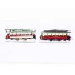 Two Kitbuilt motorised 00 Gauge single-deck 4-wheeled Trams, both of the long-bodied type used on