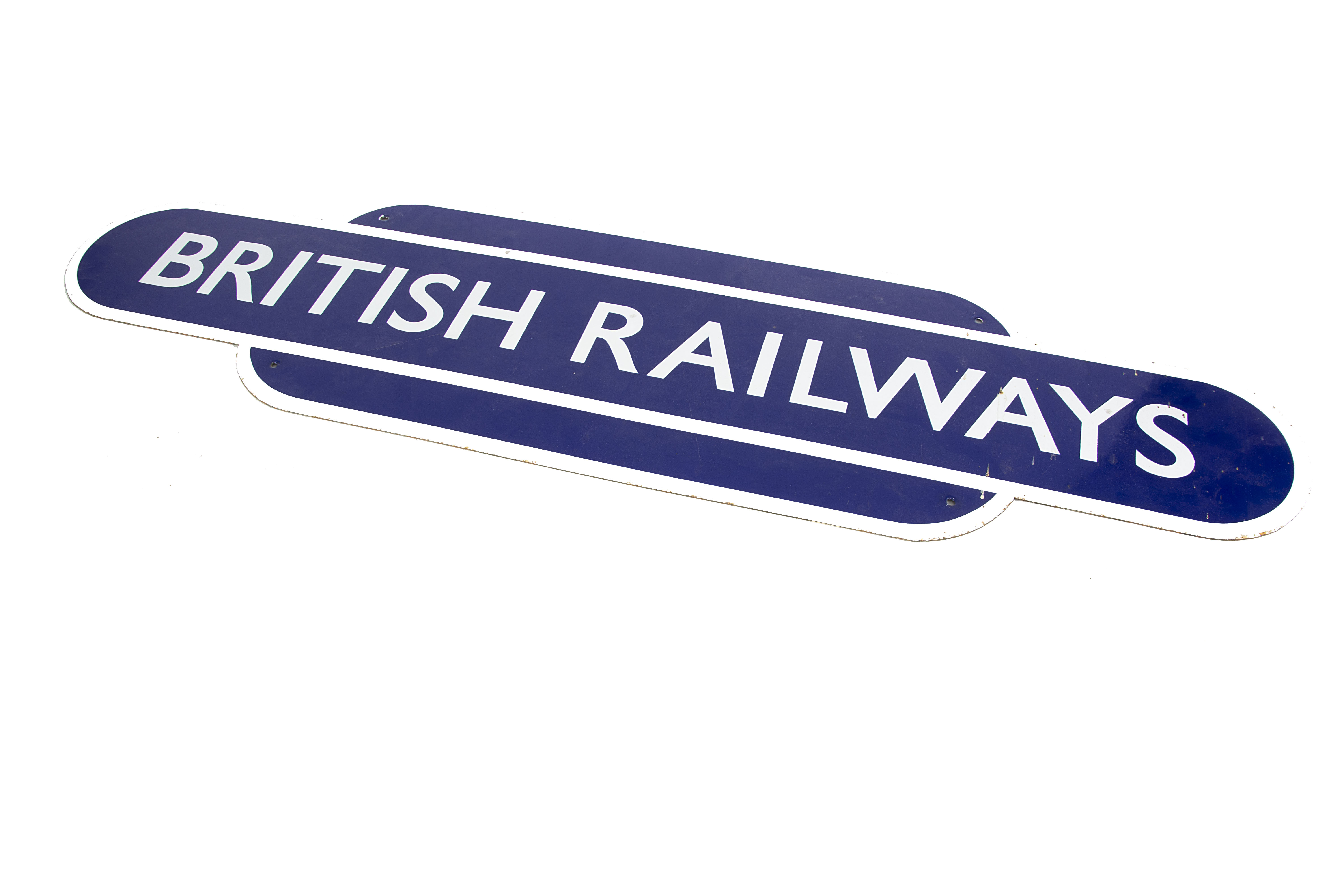 Reproduction Enamel British Railways Totem Style Sign, BR Eastern Region white lettering on a blue