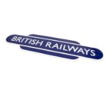 Reproduction Enamel British Railways Totem Style Sign, BR Eastern Region white lettering on a blue