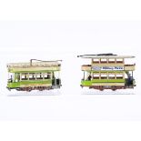 Two Kitbuilt motorised 00 Gauge Erith Council 4-wheel Trams, both in lime green/cream Erith CT