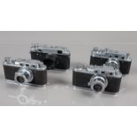 Four Soviet Rangefinder Cameras, two FED I, serial no 64199 & 157832, latter with stiff film