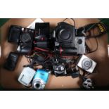 Various Cameras, a Nikon D70s DSLR camera body, body P, tacky, powers up, shutter working, with