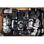 A Tray of Compact Cameras, manufacturers include Canon, Olympus, Yashica, Kodak and other