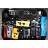 A Tray of 110 Cameras, models include Olympus Quickmatic (2), quickmatic 600, Minolta 16 QT, with