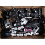 A Tray of Digital Cameras, including Fujifilm FinePix S7000 (2), a S6000, a S20 Pro, a Canon G5, a