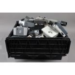 A Crate of Cine Cameras, mostly 8mm, manufacturers include Kodak, Bell & Howell, Minolta, Yashica,