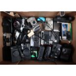 A Tray of Compact Cameras, including a Canon Sure Shot 70 Zoom, an Olympus Trip AF 50, AF-10,