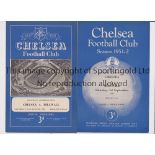 CHELSEA V MILLWALL Two programmes for Combination matches at Chelsea 51/2 and 52/3 scores entered.