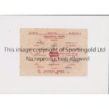 MANCHESTER UNITED Single sheet home programme for the FL North match v Grimsby Town 12/1/1946,