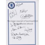 CHELSEA AUTOGRAPHS A 12 x 8 Photographic crested sheet signed in fine black marker by 9 former