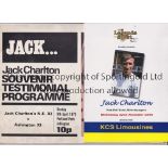 JACK CHARLTON / AUTOGRAPH Programme for the Testimonial at Ashington, Jack Charlton's N.E. XI v
