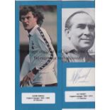 ENGLAND MANAGERS AUTOGRAPHS 1946 - 2021 All 19 autographs on blue card with a picture of the Manager