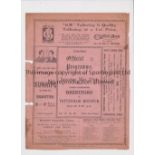 BRENTFORD V TOTTENHAM HOTSPUR 1924 Programme for the London Combination match at Brentford 22/3/