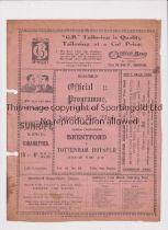 BRENTFORD V TOTTENHAM HOTSPUR 1924 Programme for the London Combination match at Brentford 22/3/
