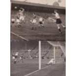 PRESS PHOTOS / ENGLAND V WALES 1956 Two original 10" X 8" B/W Press photos with stamps and paper