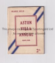 ASTON VILLA Handbook for season 1937/8. Generally good
