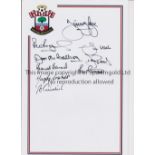 SOUTHAMPTON AUTOGRAPHS A 12 x 8 photographic crested sheet signed in fine black marker by 9 former