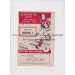 GLOUCESTER CITY V SWINDON TOWN 1952 Programme for the Friendly at Gloucester 14/10/1952. Generally