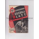 AUSTRIA V ENGLAND 1952 / LION OF VIENNA MATCH Programme for the match on 25/5/1952 in which Nat