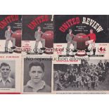 MANCHESTER UNITED Complete set of home programmes for season 1955/6 numbers 1-21. Sunderland has