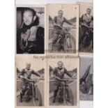 SPEEDWAY PHOTOS / HARRINGAY Six original 1940's postcard size b/w photos, Vic Duggan X 2