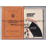 NEWPORT COUNTY PUBLICATIONS A Newport County handbook from 1956/7 name on back and 128 page