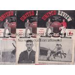 MANCHESTER UNITED Ten home programmes 51/2 v Aston Villa and Newcastle, 52/3 v Charlton, Chelsea and