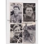 SPEEDWAY PHOTOS / ODSAL Four original 1940's postcard size b/w photos, Ron Clark, Eddie Rigg and