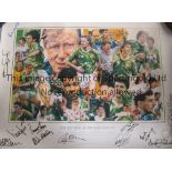 REPUBLIC OF IRELAND AUTOGRAPHS Previously the property of Jack Charlton, a limited edition 30" x 23"