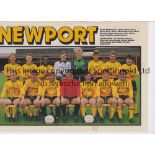 NEWPORT COUNTY AUTOGRAPHS Magazine page with a half page team group of the Newport County team 1986,