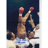 BOXING AUTOGRAPHS Five 12 x 8 photos of former fighters Tim Weatherspoon, Herol Graham, Colin Jones,