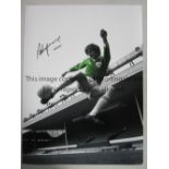 STEVE HEIGHWAY AUTOGRAPH A 16 x 12 colorized photo of the Ireland winger in a mid-air action pose