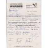 SOUTHEND AUTOGRAPHS Southend letter headed paper signed by 19 the playing squad and staff