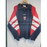 ARSENAL Original Adidas training / track suit top, navy blue with red and white sleeves, size 42 -