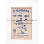 SCARBOROUGH V YORK CITY 1954 Programme for the Midland League match at Scarborough 30/10/1954,