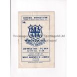 WEST BROMWICH ALBION Programme for the away Birmingham League match v Oswestry Town 21/3/1959,