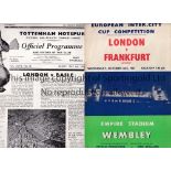 INTER CITIES CUP Two London home programmes for the 1955/6 season v Frankfurt 26/10/1955 at Wembley,
