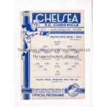 CHELSEA Single sheet programme for the home Practice match Blues v Reds 14/8/1937, ex-binder.