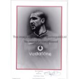 ERIC CANTONA A4 print signed by artist Stephen Doig with COA. Good