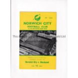 LEAGUE CUP SEMI-FINAL 1962 Programme for Norwich City at home v Blackpool 11/4/1962, very slight