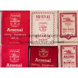 ARSENAL Eight handbooks, complete run 1947/8 - 1954/5. Generally good