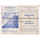 HEADINGTON UNITED Two programmes: home v Weymouth 27/4/1953 Southern League Cup Final Second Leg,